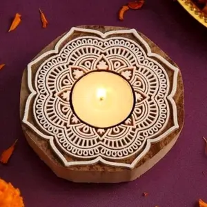 Wooden block Tealight holders