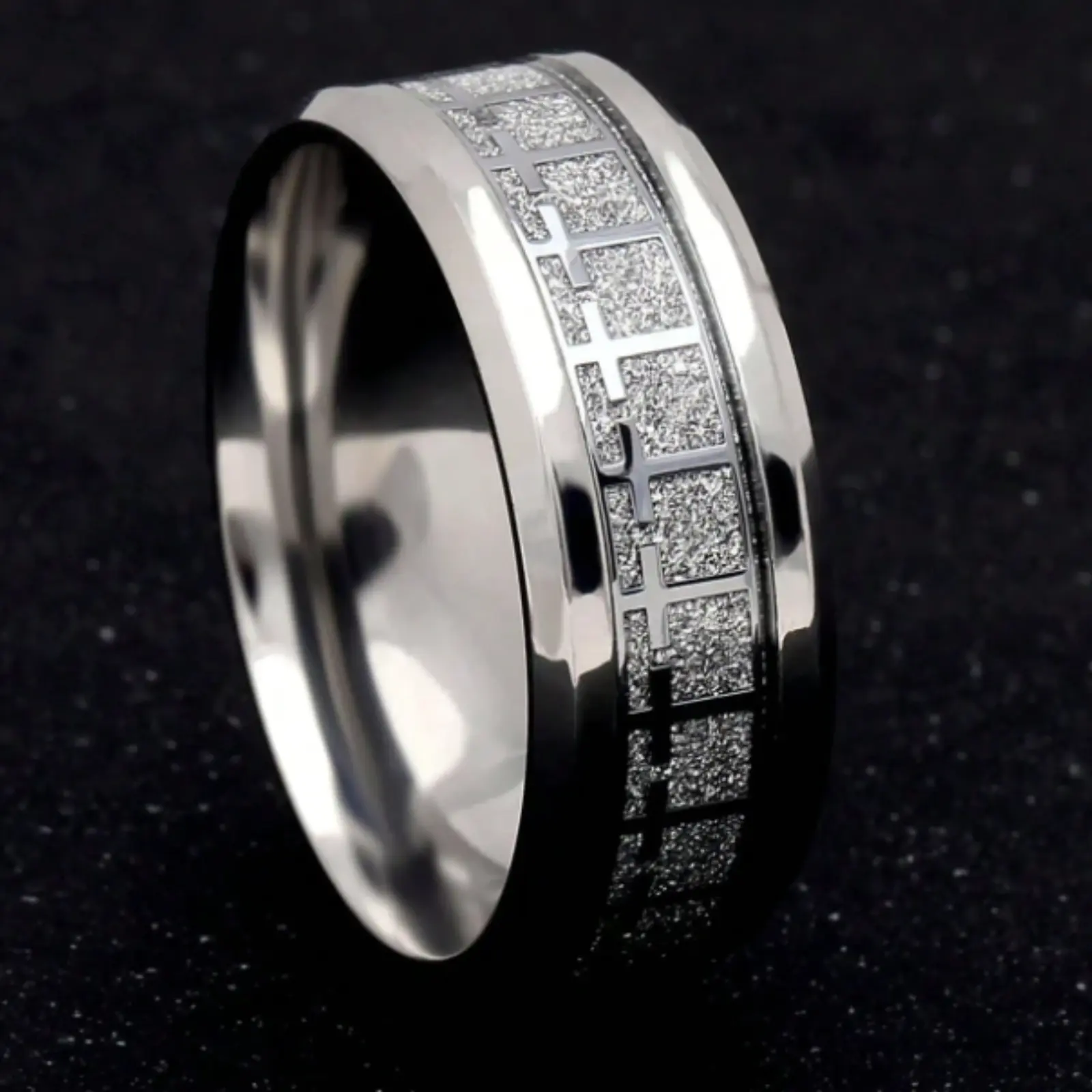 Fashion cross ring for men for daily decoration, jewelry gift