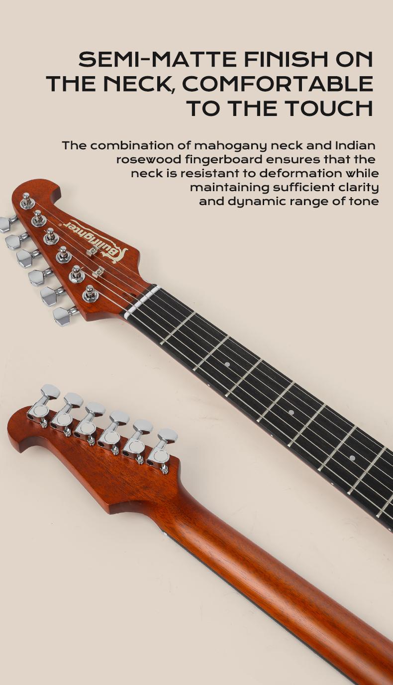 Bullfighter K10 Hybrid Silent Guitar – 2-in-1 Acoustic & Electric Modes, Built-in Chorus & Reverb Effects, Solid Maple Body, Lightweight & Portable – Perfect for Home Practice, Travel, and Stage Performance