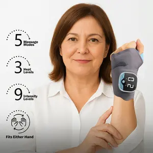 Sooradiant Electric Hand Massager with Heat, Hands-Free Wrist Wrap Design, Lightweight Portable Massager for Daily Use & Sports, Universal Fit for Left & Right Wrist, Mother's Day Gift