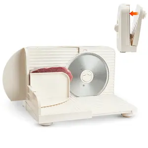 VEVOR Meat Slicer, 6.7" Foldable Electric Cutter with Dual Security Lock, 0-0.59" Adjustable Thickness, Easy to Clean, 180W Home Food-Slicer for Frozen Meat, Ham, Baguett, Steak