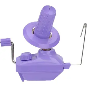 Yarn Winder Fiber Yarn String Ball Winder Holder Hand Operated (Purple)