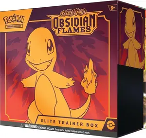 Pokemon Scarlet & Violet Obsidian Flames Elite Trainer Box Featuring Charmander - Official Trading Card Game Collectible