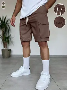 Men’s cargo casual shorts made from lightweight, skin-friendly, wear-resistant fabric. Features a structured yet relaxed fit, drawstring elastic waistband, and urban utility styling. Comfortable mid-thigh shorts for summer.