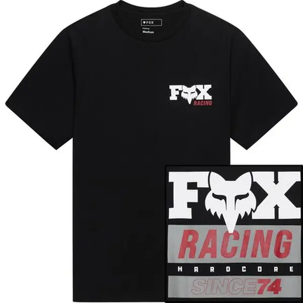 Fox Racing Hardcore T-Shirt, Vintage Motocross Racing Tee, Men's Retro Dirt Bike Casual Short Sleeve Shirt