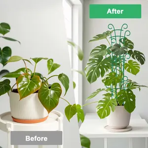 4-Pack Stackable Potted Plant Trellis Plant Riser, Indoor-Outdoor Garden Supplies, Climbing Houseplant Support with Garden Wire for Pothos, Hoya