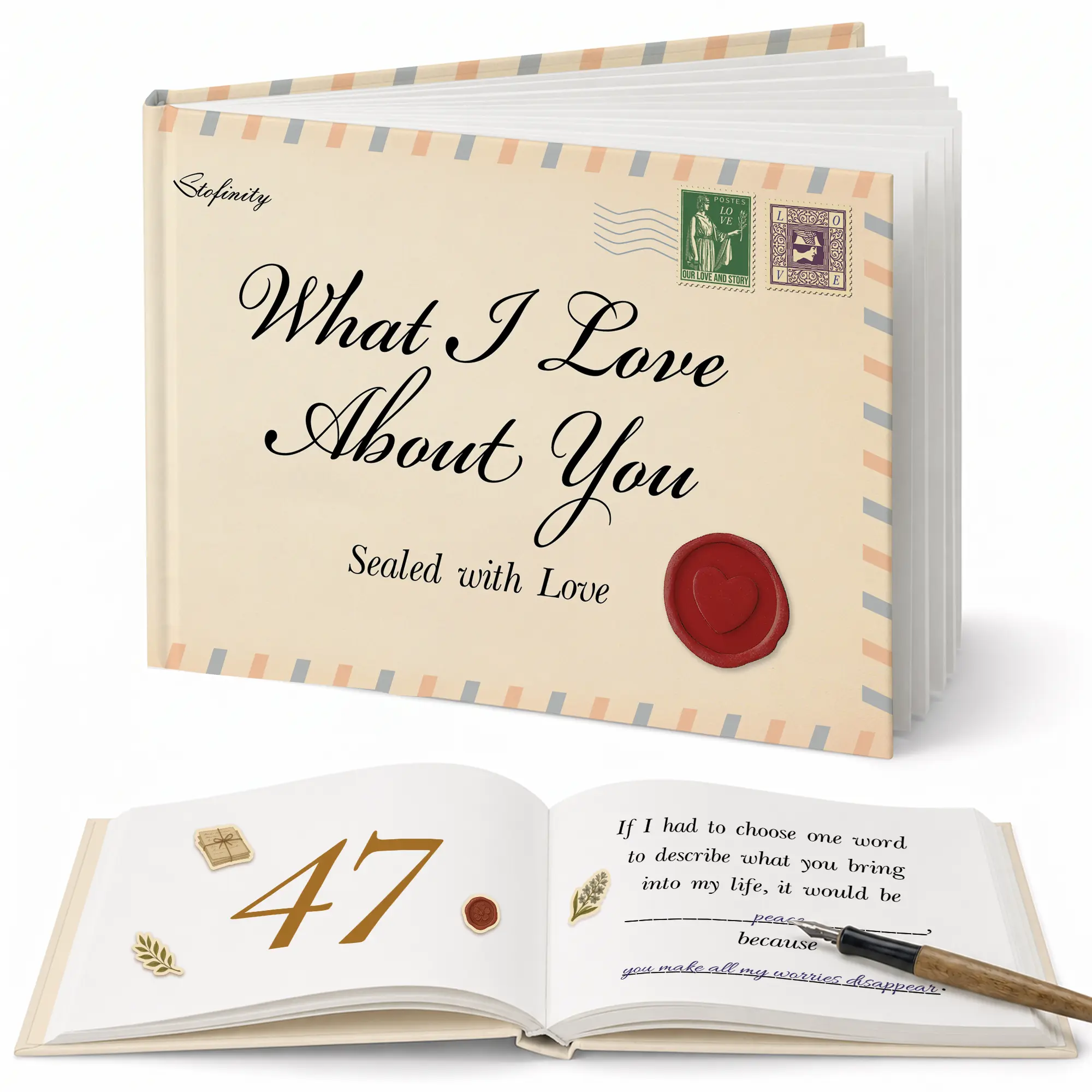 What I Love About You Book for Couples - Valentines Day Gifts for Him, Her | Fill in the Blank Book for Boyfriend Girlfriend, Personalized Anniversary, Christmas and Birthday Gifts for Men Women