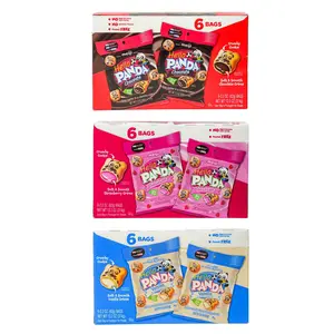 Hello Panda Chocolate Strawberry & Vanilla Bite-sized Cookies with Rich Chocolate Crème Filling Perfect for Snacks & Chocolate Lovers