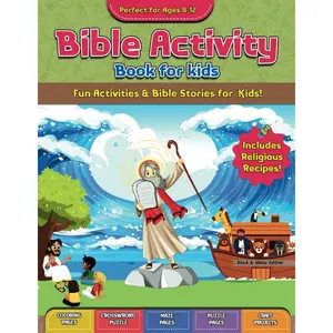 Bible Activity Book for Kids: Christian Coloring Book | Engaging Stories, Verses, Puzzles, Crafts and More | Fun Interactive Workbook for Girls and Boys Ages 8-12 | Black and White Edition Paperback – July 14, 2024