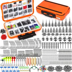 Fishing Gear Accessories Kit, 449PCS Fishing Tackle Box with Tackle Included, Fishing Hooks, Fishing Weights Sinkers, Jig Heads, Fishing Tackle Set Equipment for Bass Trout, Gifts for men