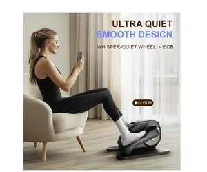 Under Desk Elliptical, Electric Seated Pedal Exerciser, with Display Monitor, Remote Control and LCD Display Monitor, Portable Leg Elliptical Machine for Home, Black