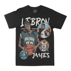LeBron James St. Vincent St. Mary Graphic Tee, Y2K Rap Streetwear T-Shirt, Unisex Crew Neck, Vintage Hip-Hop Graphic, Sports Style, Casual Cotton Fit