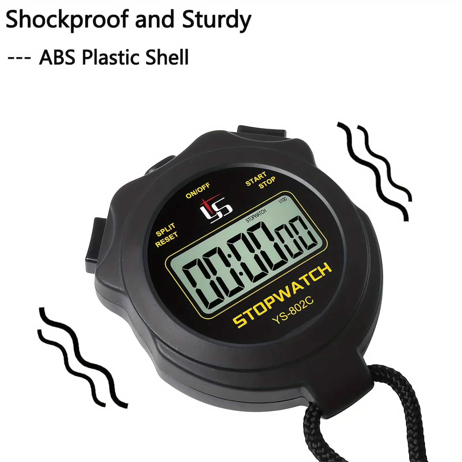 Stopwatch Timer Only Stopwatch Mode, On/Off Silent No Clock No Date No Countdown Easy Operation, Multi-Function Stopwatch Suitable for Sports Children Coaches Swimming Running