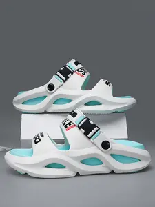 Men's Chunky Platform Sandals | 2-in-1 Open Toe Slides | Height Boosting, Non-Slip & Breathable Beach Shoes for Outdoor
