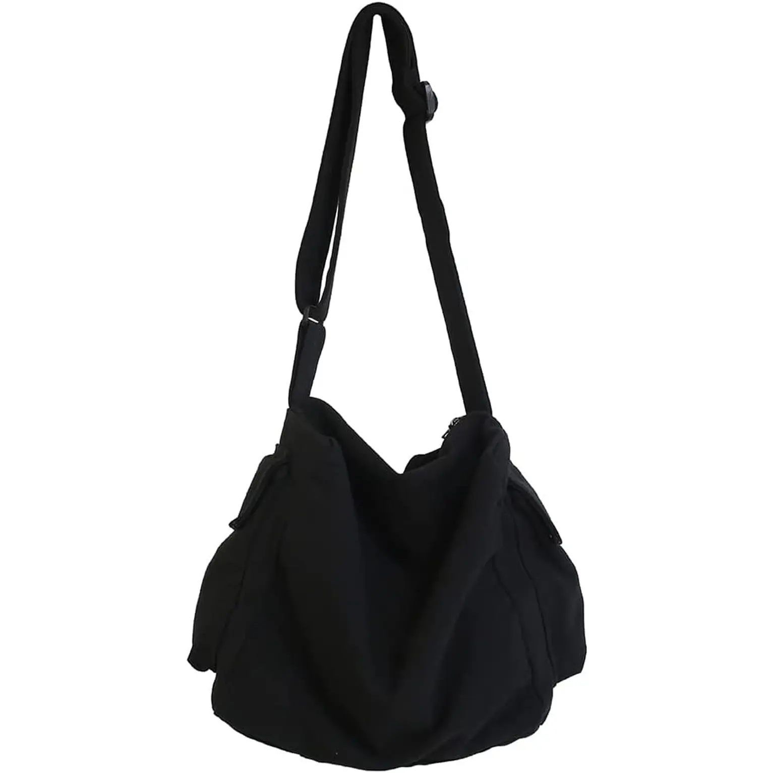 Large Canvas Messenger Bag – Unisex Crossbody with Multiple Pockets