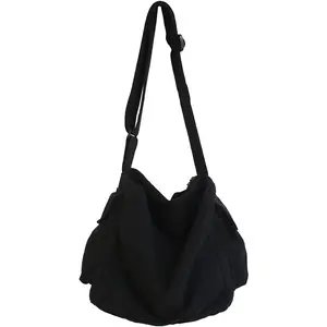 Large Canvas Messenger Bag – Unisex Crossbody with Multiple Pockets