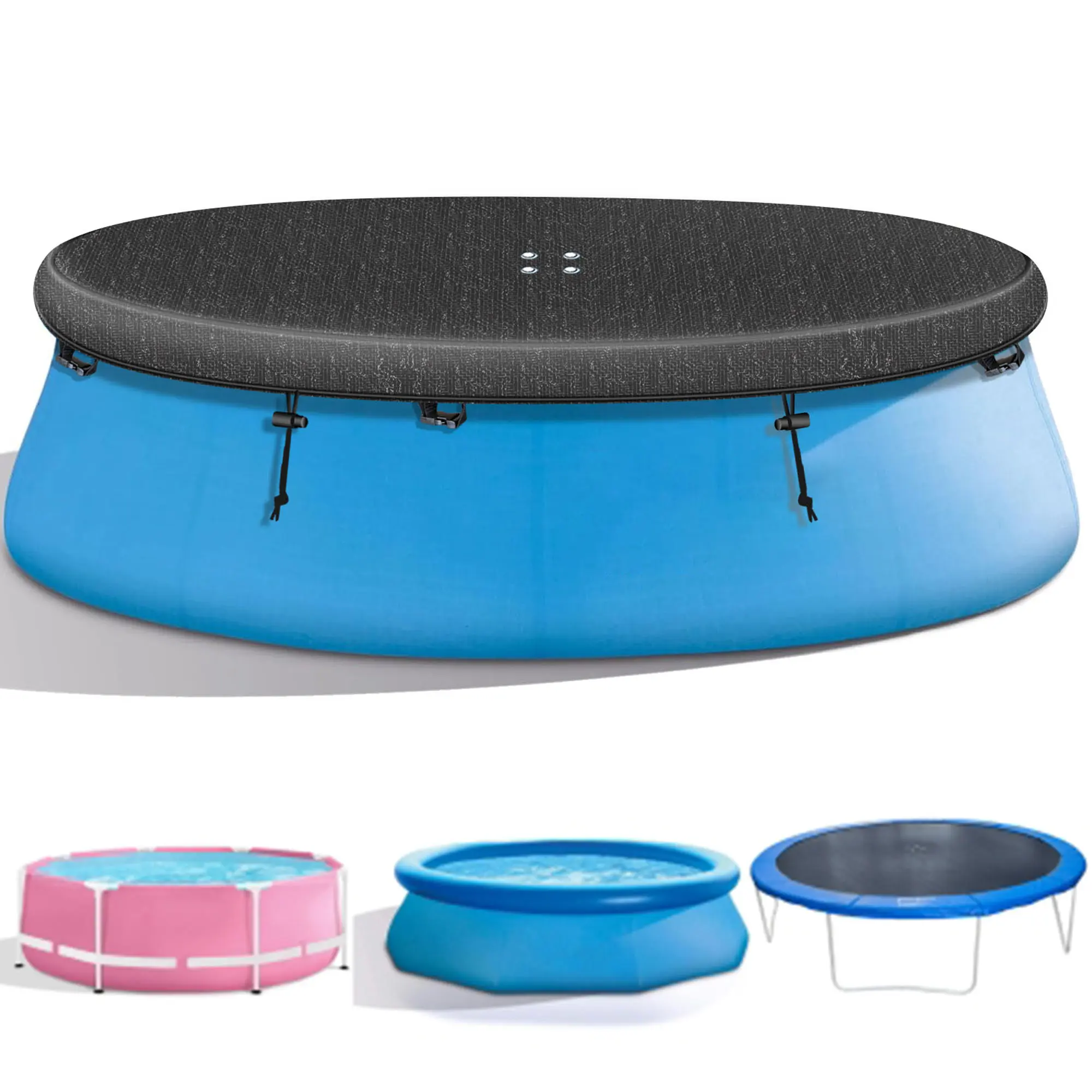 SIHAIAN Round Pool Cover Solar Covers for Above Ground Pools Round Pool Weather Cover Waterproof and Dust-proof Pool Covers Suitable for Trampolines and Swimming Pool