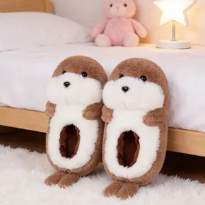 Cozy Otter-Inspired Slippers for Women | Super Soft Plush Home Footwear | Cute Animal Design Gift