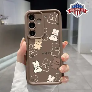 Case for Samsung S25 ultra plus S24 S23 S22 Ultra Plus Cute Bear Rabbit Advanced fashion gift Pocket-Friendly Shockproof Silicone Protective Softcase