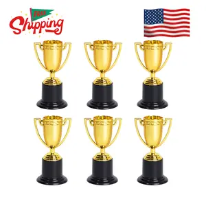 Mini Gold Award Trophy Cup for Kids and Adults, 4 Inch Plastic