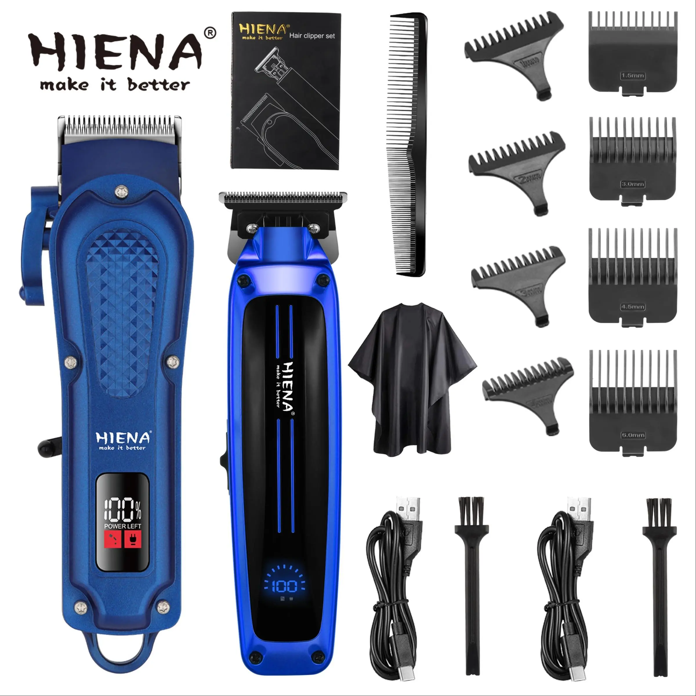 Professional Electric Hair Clipper, USB Rechargeable Hair Trimmer, Lithium Trimmer, Hair Shaver, Wireless Barber Clippers, Cordless Hair Clippers, Hair Cutting Kit, Great for Men Stylists Barber Barbershop Salon Home Use