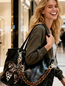 Bag Charm Pendants Leopard-Print Bow Bag Charm High Quality Fashionable And Versatile Trendy & Distinctive A Sense Of Design Gift To A Friend Couple Gifts Suitable For Bags And Keys Keychainbag Charms Accessory