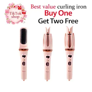 Mayeya Pink Flawless Instant Naturalwaves Automatic Curler with LED Display & Adjustable Temperature Settings 300℉-420℉ Portable Travel Ready Dual Voltage 120-240V curling irons straightener diffuser curly hair hair curler hair styling tools Plug tiktoksh
