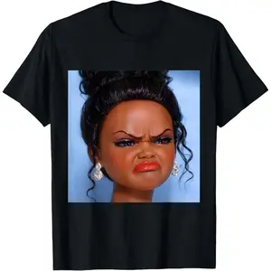 100% Cotton Angry Disgusted Black Doll Face Meme T-Shirt