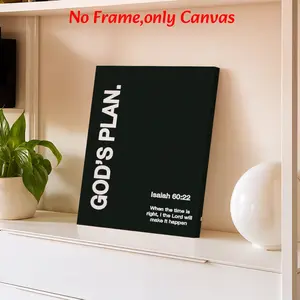 Modern Wall Art, Modern Home Decor, God's Plan Isaiah 60:22 Bible Verse Poster, Minimalist Christian Motivational Printing, Canvas Prints, Black White Neutral Canvas Decoration Items, Living Room & Bedroom Aesthetic, Perfect Housewarming Gift, Framed.