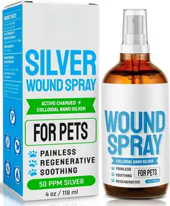 SILVER GRADE Wound Spray for Pets – Colloidal Silver Wound Care for Dogs & Cats – Helps with Skin Irritation, Hot Spots, Rashes, Scratching, Itch, Bites & Burns – Use a Dog Cone – 4 oz
