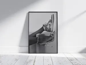 Fashion Print, Black And White, Hypebeast Decor, Sneaker Wall Art, High Fashion Poster, Girl Bedroom Decor, Heels and Sneaker