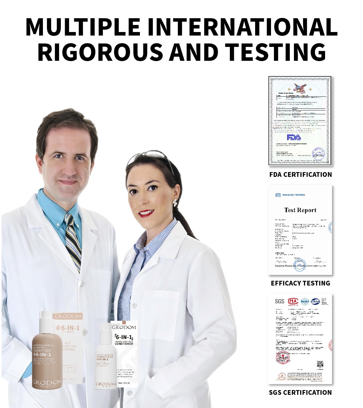 GRODOM Amino Acid Shampoo & Conditioner Set, Hair Growth & Loss Prevention, Argan Jojoba Oil Moisturizing, Sulfate-Free, Biotin Infused, Deep Repair for Color Treated & Permed Hair, Scalp Refreshing & Volumizing, 300ml x 2