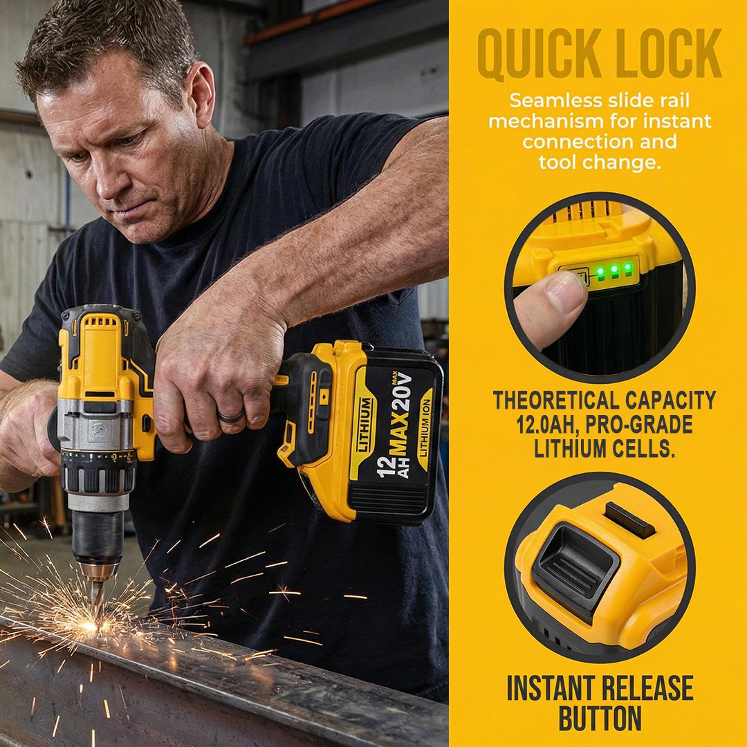 Value 4-Pack / 6-Pack 20V High Capacity Replacement Battery Compatible with DeWalt 20V Max Tools, Jobsite Performance, Lithium-Ion Power Pack for Saws & Drills