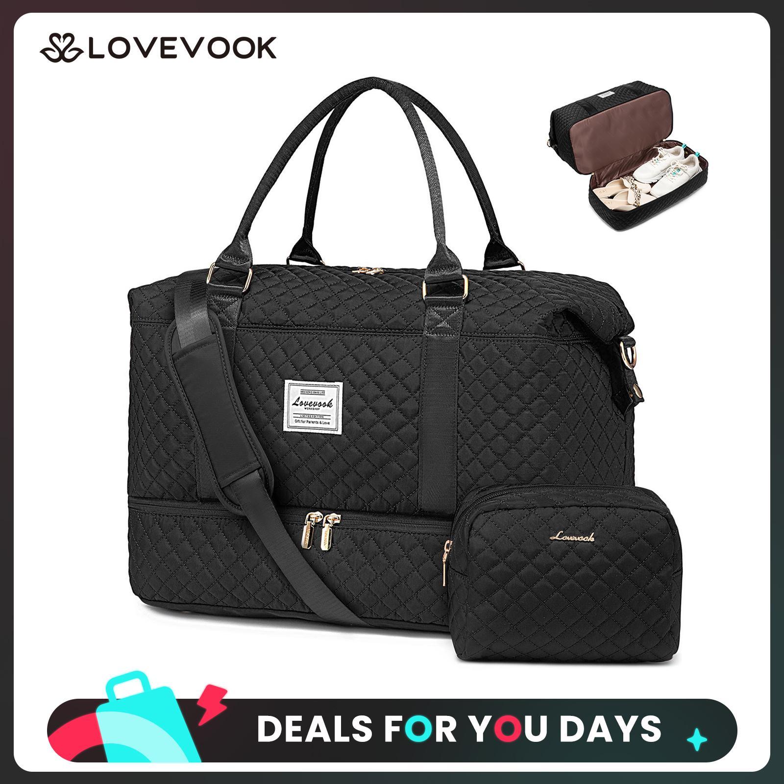 LOVEVOOK Weekender Bag Travel Duffel Bag with Shoe Compartment and Toiletry Bag for Women, Hospital Bag for Mom, Carry on Overnight Bag, Travel Essentials. DealsForYouDays