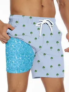 Mens Swim Trunks with Compression Liner Quick Dry Bathing Suit Summmer Swim Shorts with Pockets