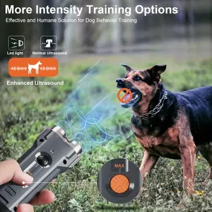 Dog Barking Control Devices - Enhanced 30FT Deterrent Anti Barking Devices Ultrasonic Dog Whistle To Stop Barking - Rechargeable Professional Bark Device With LED Flashlights pull adjustable pet harness safe walk escape  proof  catharness live view Dual