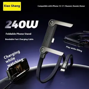 Two-In-One 240w Super Fast Charging Station with Phone Stand, Invisible Charging Base, Compatible with iPhone and Samsung Type-C Phones
