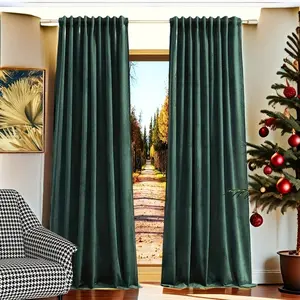 Door Curtain, 2 Counts/set Solid Color Blackout Door Curtain, Home Decorative Curtain for Living Room Bedroom Hotel Salon