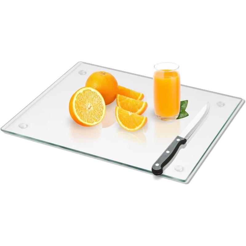 Tempered Glass Cutting Board – Kitchen Art Counter Saver, Modern Multi-Color Pattern