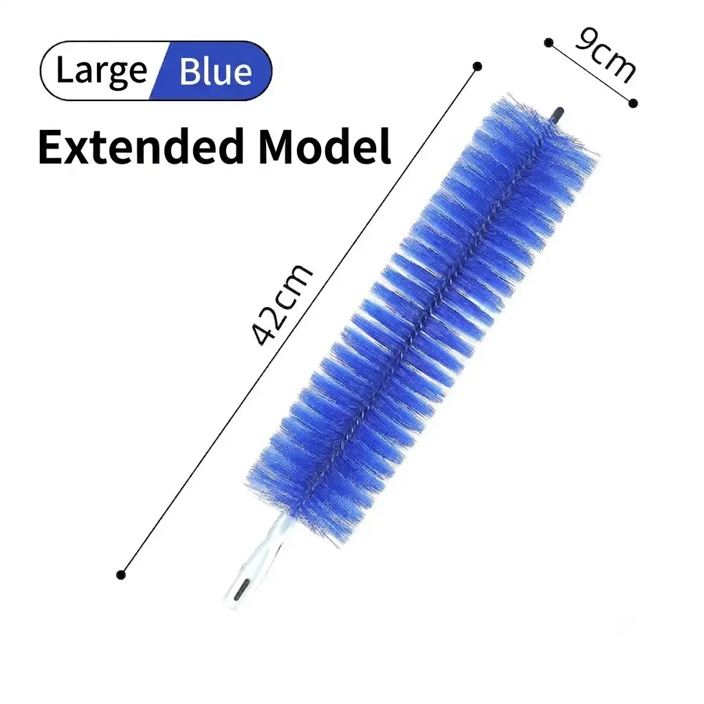 2-Pack 9cm Width 42cm Length Flexible Bendable Microfiber Dust Brush Duster Heads - Washable Reusable Dust Remover, Gap Cleaning Tool for Ceiling Fan Blades, Air Vents (2 Pcs Blue, Fan Blade Filter Duster Heads for Home Care Supplies)