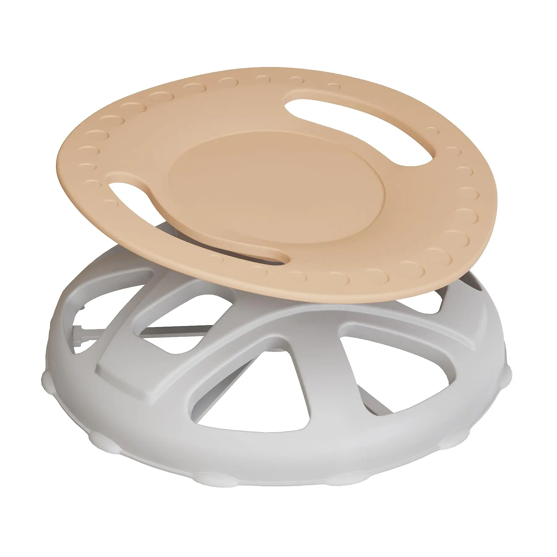 Gaomon Coffee Color Autism-Friendly Durable PP Plastic Sensory Swivel Chair for 10-11 Years Autistic Kids - Safety Handle, Anti-Slip Design, Widened Base, Body Coordination Training, Easy Setup, Every Occasion Children's Furniture, Balance