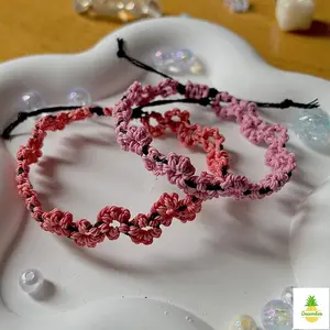 [NEW] Handmade Cherry Blossom Bracelet – Adjustable Floral Knot Bracelet