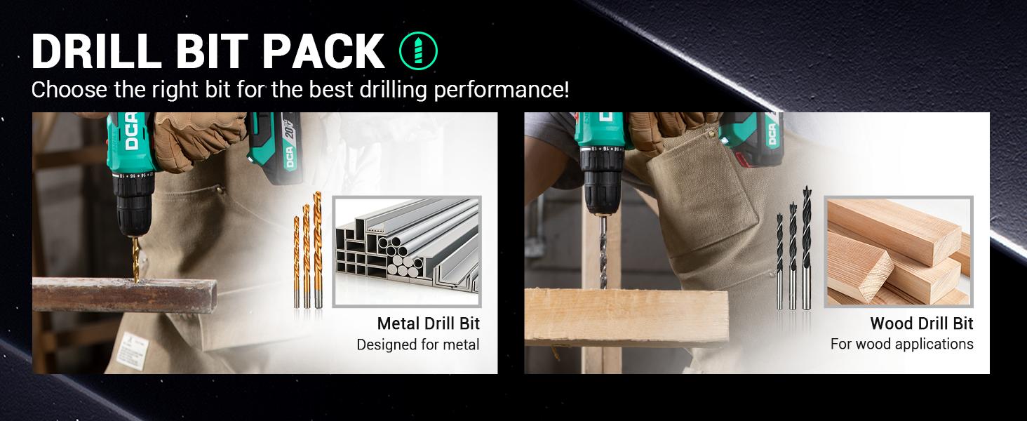 【5-year warranty】DCA 20V Cordless Drill 25-Piece Set, 28 ft・lb Torque, 3/8" Keyless Chuck, 2.0Ah Battery & Charger, 18+1 Clutch Settings, Ideal for Home DIY, Furniture Assembly, Plumbing, Light Drilling & Demolition 【5-year warranty】DCA 20V Cordless Drill 25-Piece Set, 28 ft・lb Torque, 3/8" Keyless Chuck, 2.0Ah Battery & Charger, 18+1 Clutch Settings, Ideal for Home DIY, Furniture Assembly, Plumbing, Light Drilling & Demolition