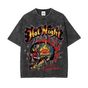 S~5XL Oversize Unisex Washed T-Shirt for Women and Men's Casual Washed Vintage Style Round Neck Short Sleeve T-Shirt