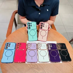 Wavy heart large window magnetic attraction is suitable for  S24/S23/S22 S24+/S23+/S22 phone case-cxkSX0041