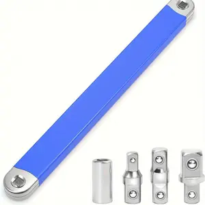 Impact Ready Offset Extension Wrench Set, Impact Wrench with 1/2 Inch, 1/4 Inch & 3/8 Inch Square Head Adapter Drive Socket, Hand Tool for Narrow Space, High Torque Tool