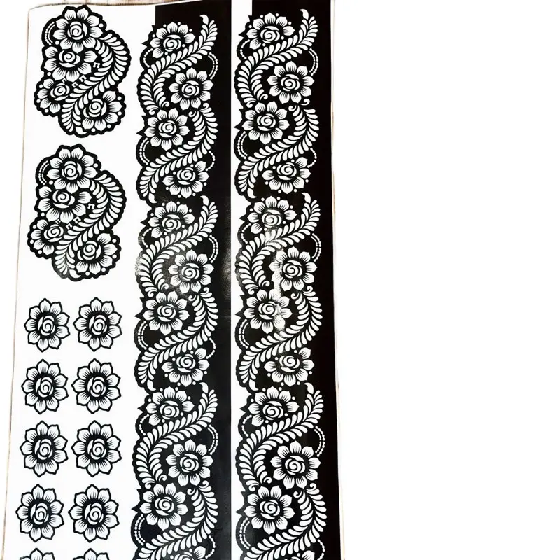 Henna Stencils D50 Full Set Palm Feet Fingers Design for Temporary Henna Tattoos