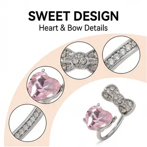 Sweet Heart Bow Dainty Stud Earrings - Cute Gold Minimalist Earrings for Women Teen Girls Daily Gift Hypoallergenic Alloy with Gold Finish