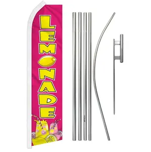 Lemonade-Themed Aluminium-Steel Pole & Polyester Banner Kit, Festive Advertising Backdrop for Home, Party Supplies