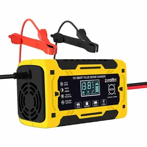12V 6A Pulse Repair Charger, Automotive Battery Charger, Automatic Switch Mode Charger, Smart Microprocessor Control Car Charger Adapter